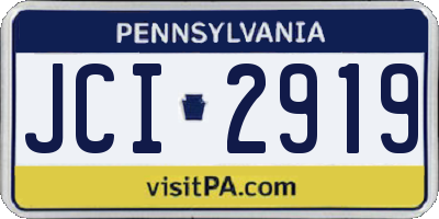 PA license plate JCI2919