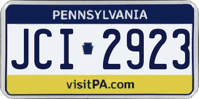 PA license plate JCI2923