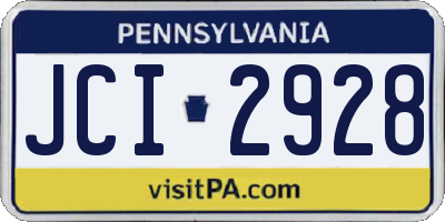 PA license plate JCI2928
