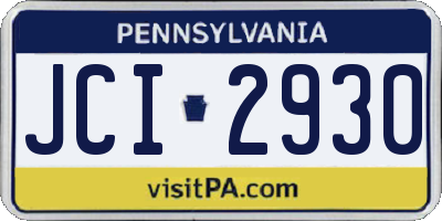 PA license plate JCI2930