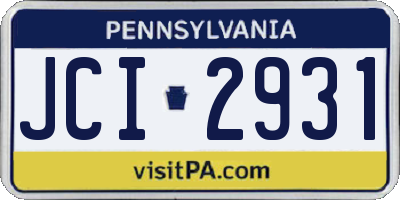 PA license plate JCI2931
