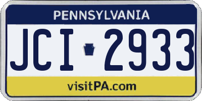 PA license plate JCI2933