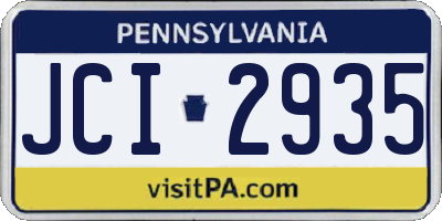 PA license plate JCI2935