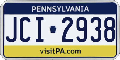 PA license plate JCI2938