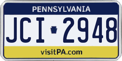 PA license plate JCI2948