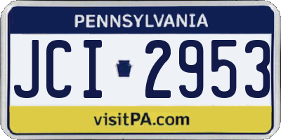 PA license plate JCI2953