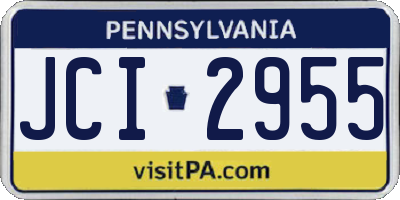 PA license plate JCI2955