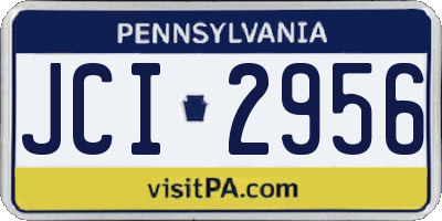 PA license plate JCI2956