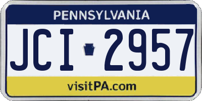 PA license plate JCI2957