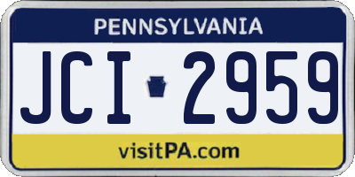 PA license plate JCI2959