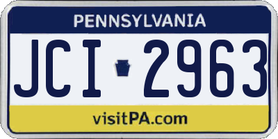 PA license plate JCI2963