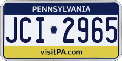 PA license plate JCI2965