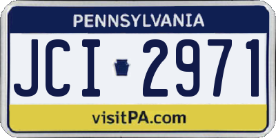 PA license plate JCI2971