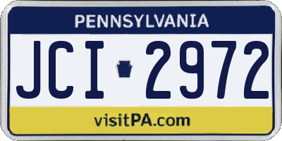 PA license plate JCI2972