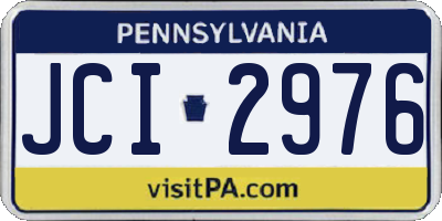 PA license plate JCI2976