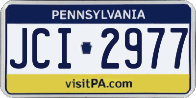 PA license plate JCI2977