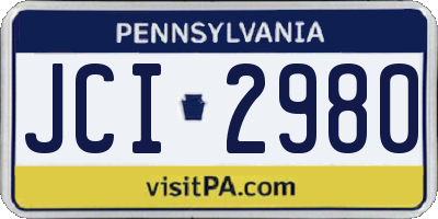 PA license plate JCI2980