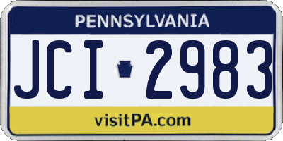 PA license plate JCI2983