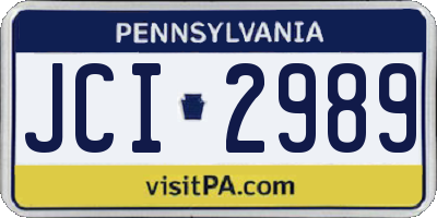 PA license plate JCI2989