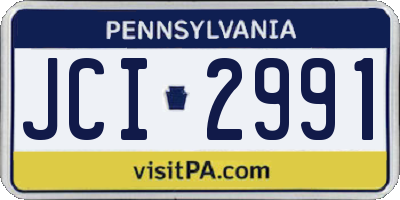 PA license plate JCI2991