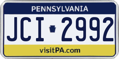 PA license plate JCI2992