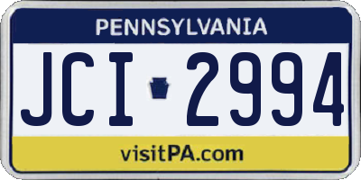 PA license plate JCI2994