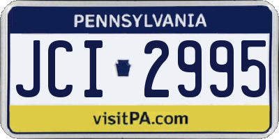 PA license plate JCI2995