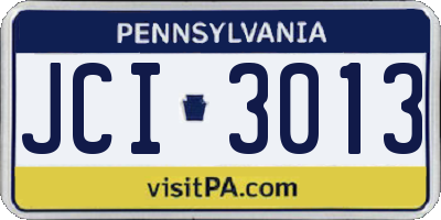 PA license plate JCI3013