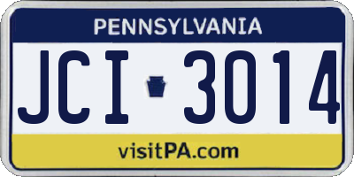 PA license plate JCI3014