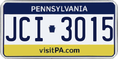 PA license plate JCI3015
