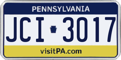 PA license plate JCI3017