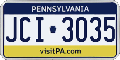PA license plate JCI3035