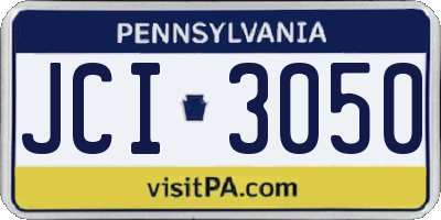 PA license plate JCI3050