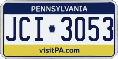 PA license plate JCI3053