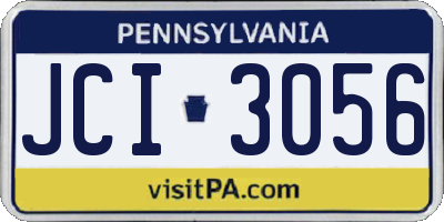 PA license plate JCI3056