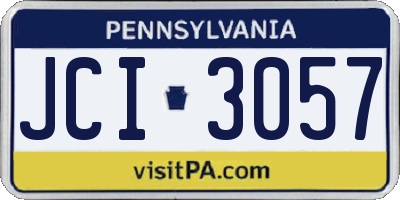 PA license plate JCI3057