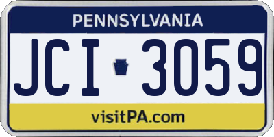 PA license plate JCI3059