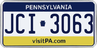 PA license plate JCI3063