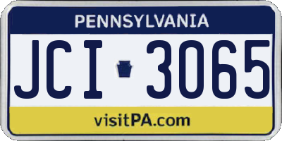 PA license plate JCI3065