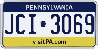 PA license plate JCI3069