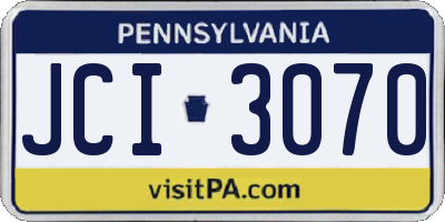 PA license plate JCI3070