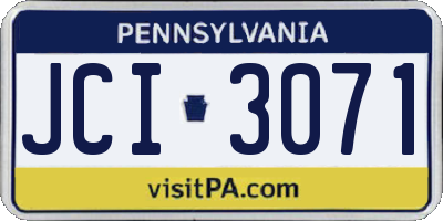 PA license plate JCI3071