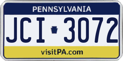 PA license plate JCI3072