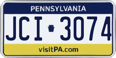 PA license plate JCI3074