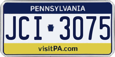 PA license plate JCI3075