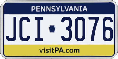 PA license plate JCI3076