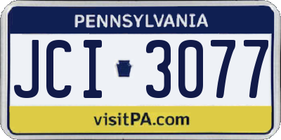 PA license plate JCI3077