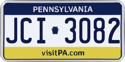 PA license plate JCI3082