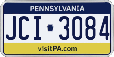 PA license plate JCI3084