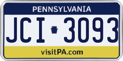 PA license plate JCI3093